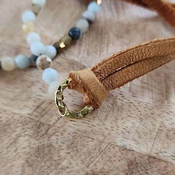 Julio Designs Necklace~Bracelet Wrap with Suede and Stones Euro Summer - Picture 12 of 13